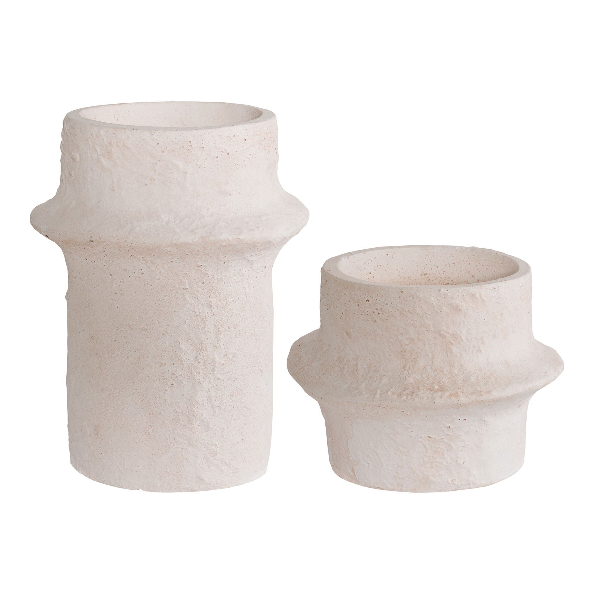Candle Holder - Candle holder, cement, white set of 2