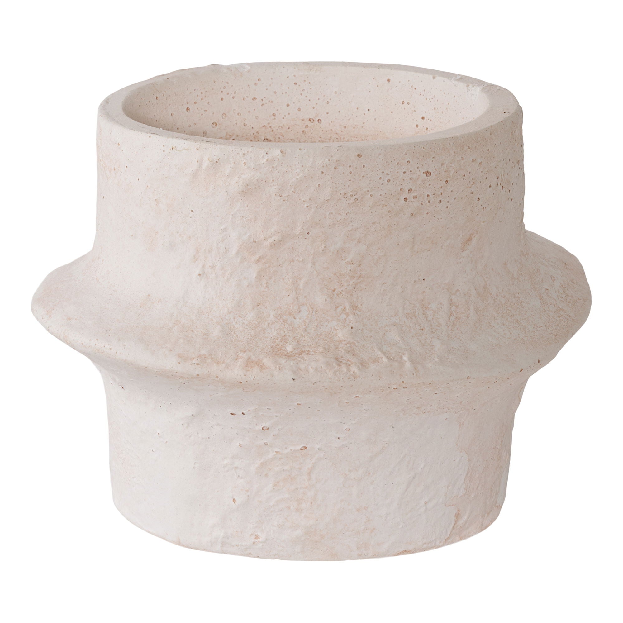 Candle Holder - Candle holder, cement, white set of 2