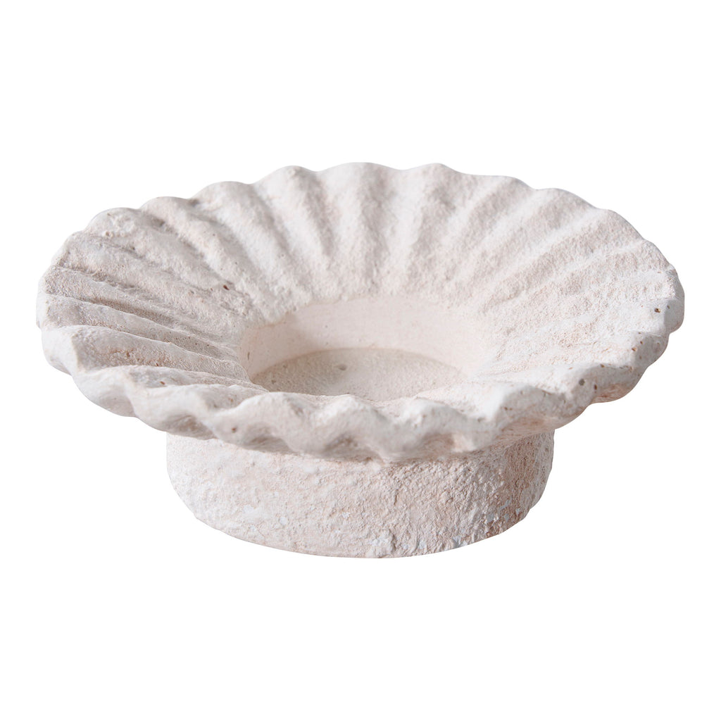 Candle Holder - Candle holder, cement, white set of 2