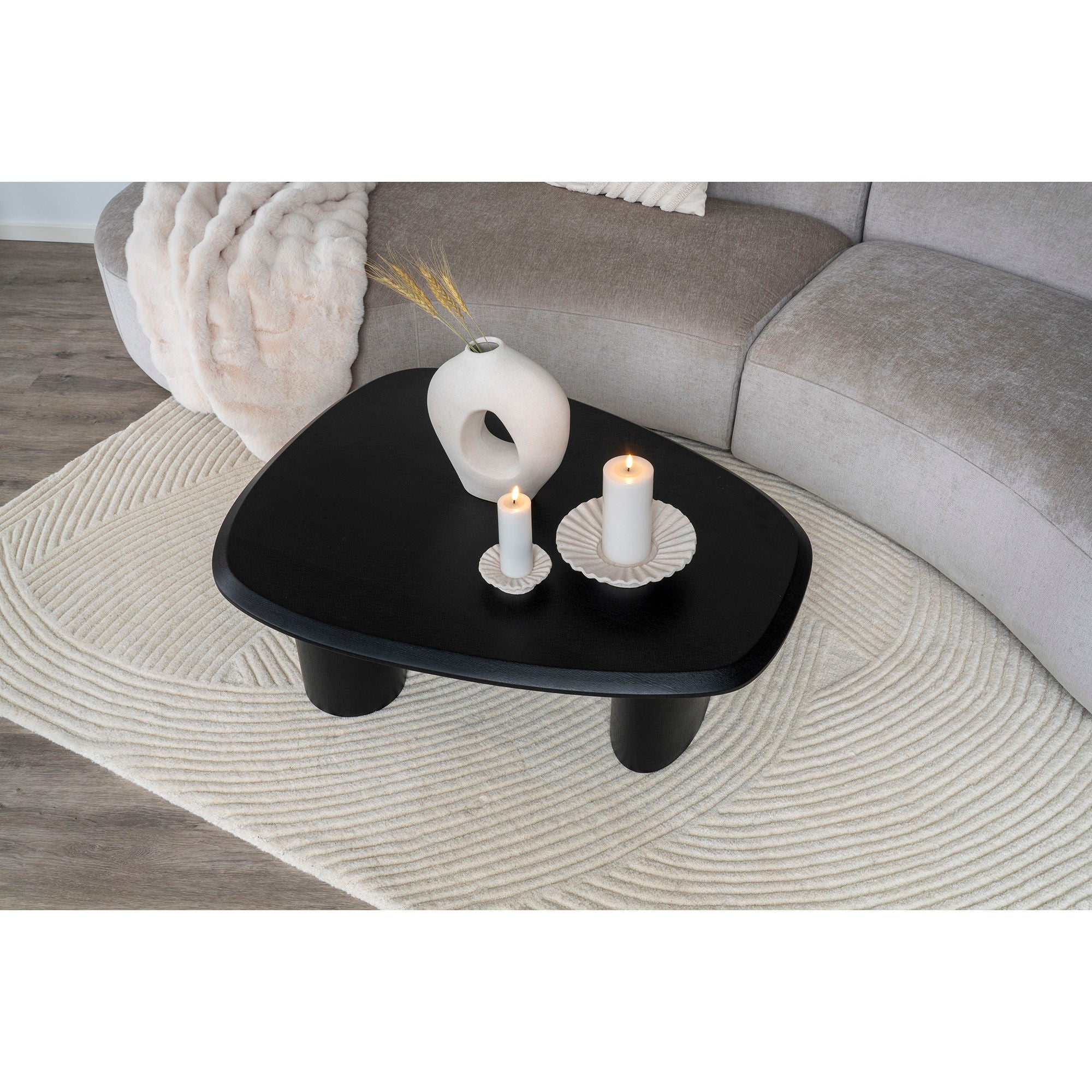Candle Holder - Candle holder, cement, white set of 2