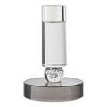 Candle Holder - Candle holder, glass, grey/white ø9x13 cm