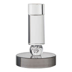 Candle Holder - Candle holder, glass, grey/white ø9x13 cm