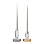 Candle Holder - Candle holder, glass, grey/white ø9x13 cm