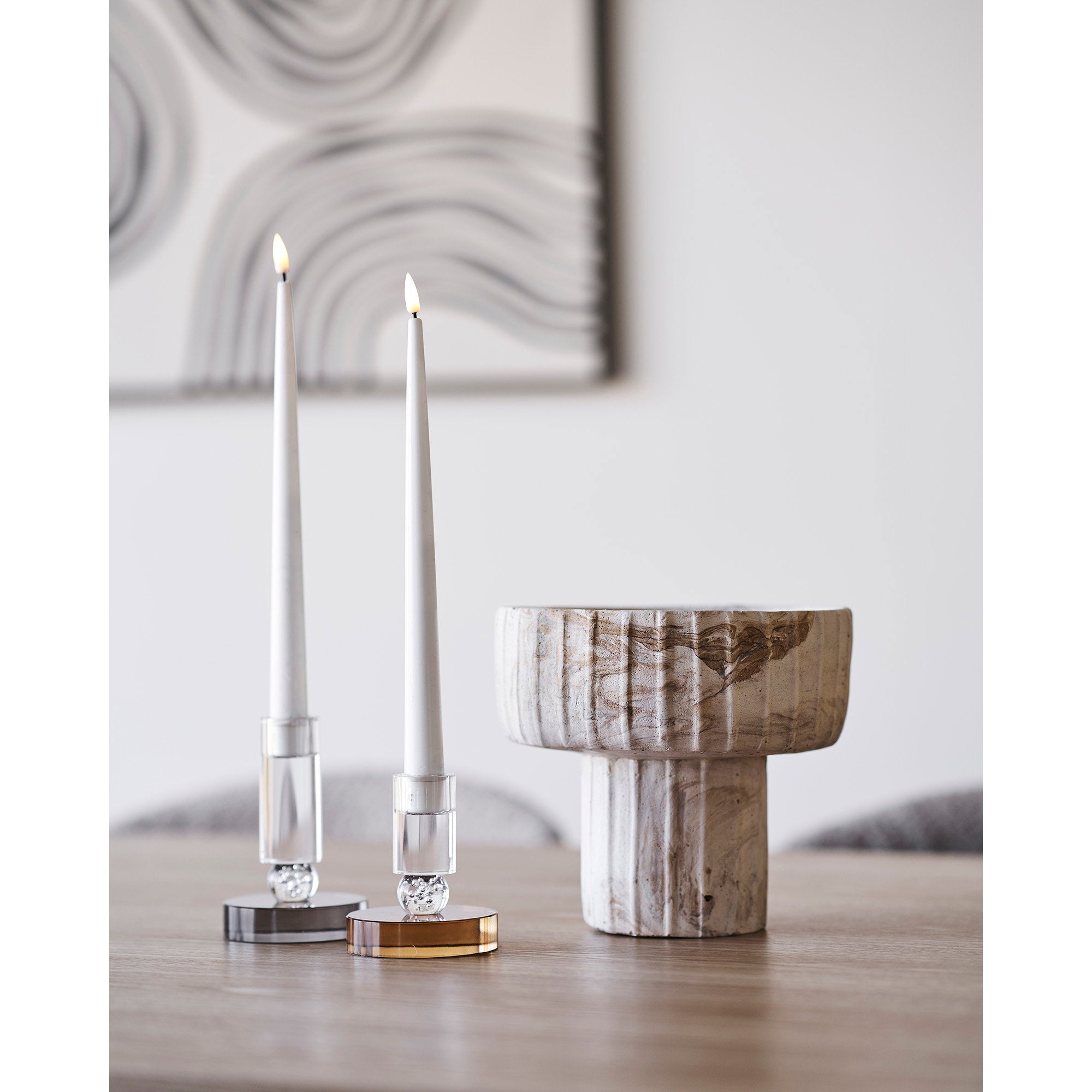 Candle Holder — Grey / White