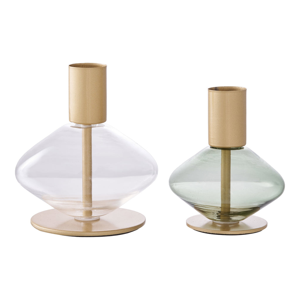 Candle Holder — Gold / Green / Clear