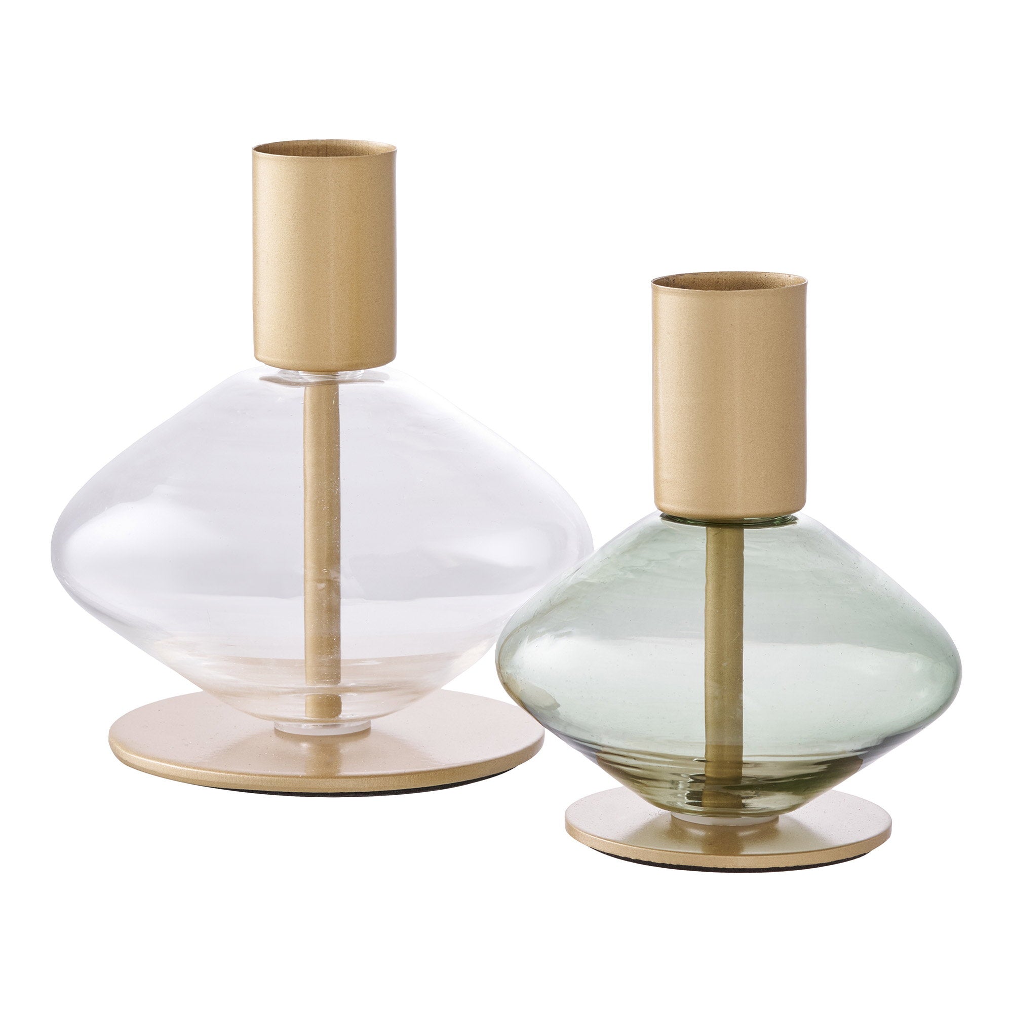 Candle Holder — Gold / Green / Clear