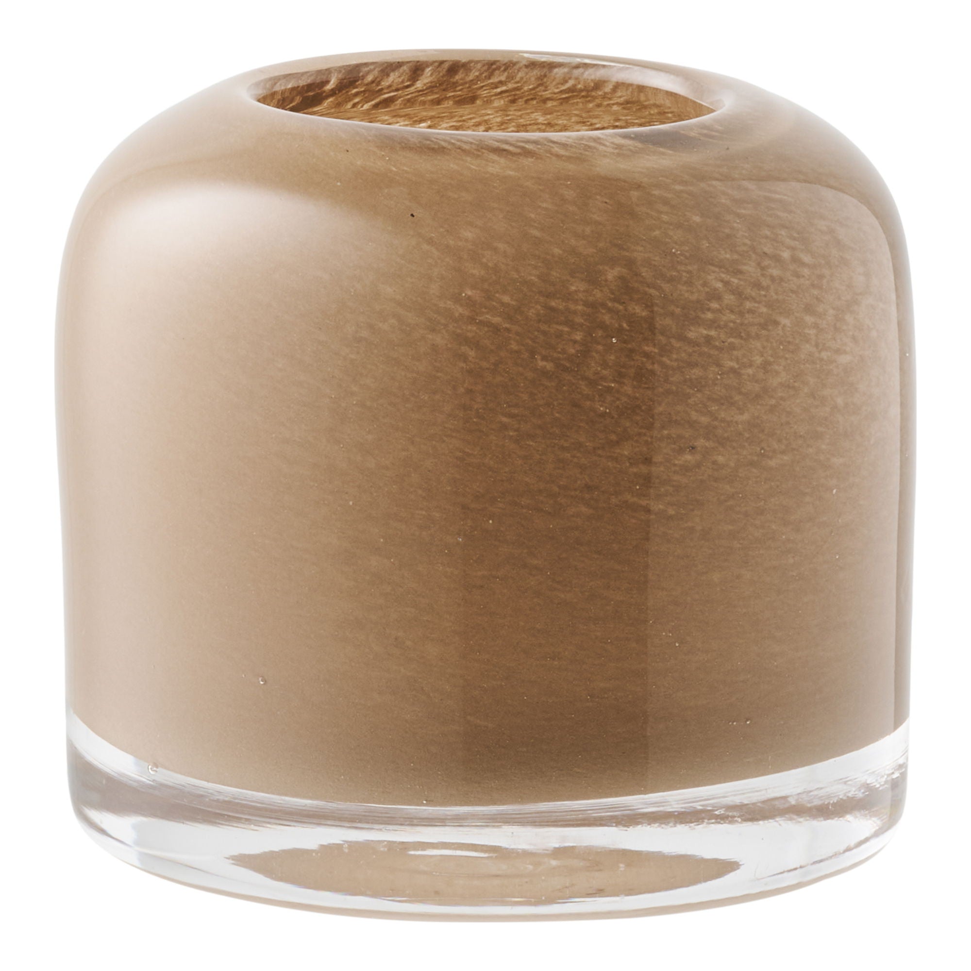 Candle Holder - Candle holder, mouthblown glass, brown ø8x7,5 cm