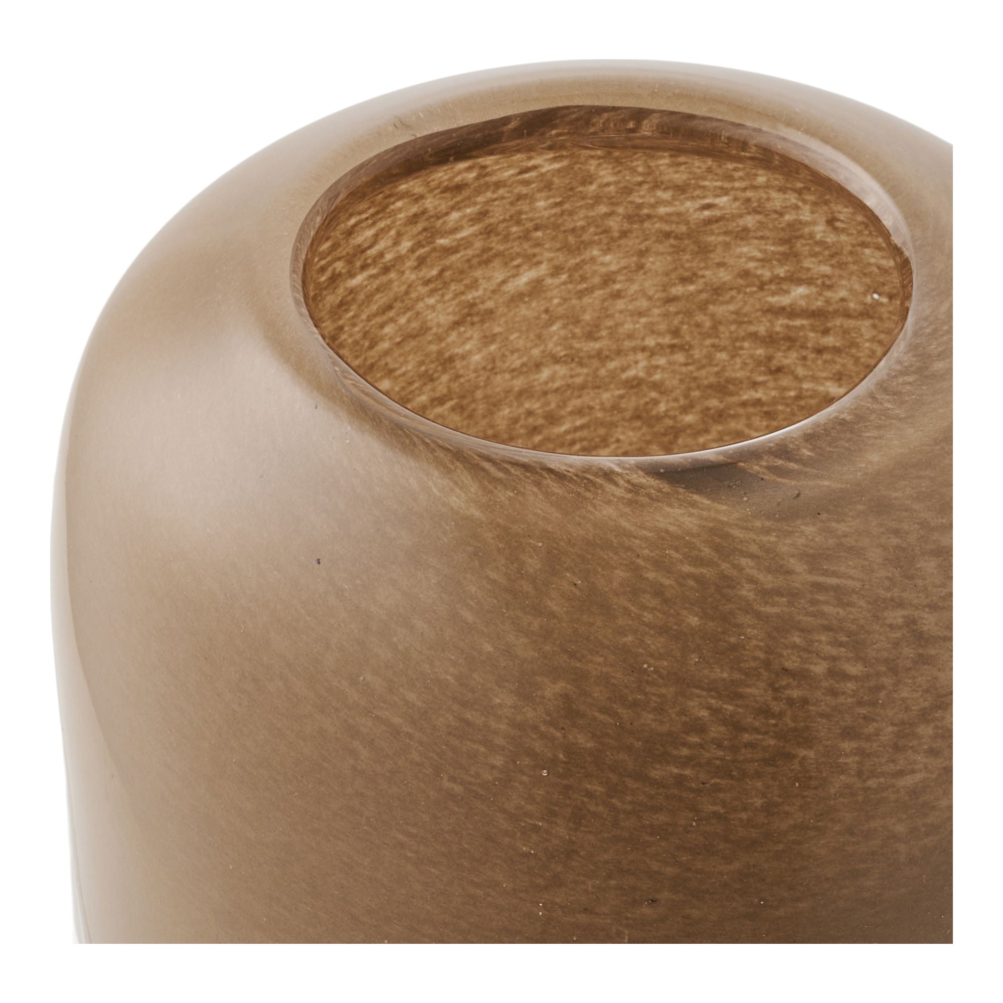 Candle Holder - Candle holder, mouthblown glass, brown ø8x7,5 cm