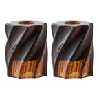 Candle Holder - Candle holder, glass, smoked brown set of 2