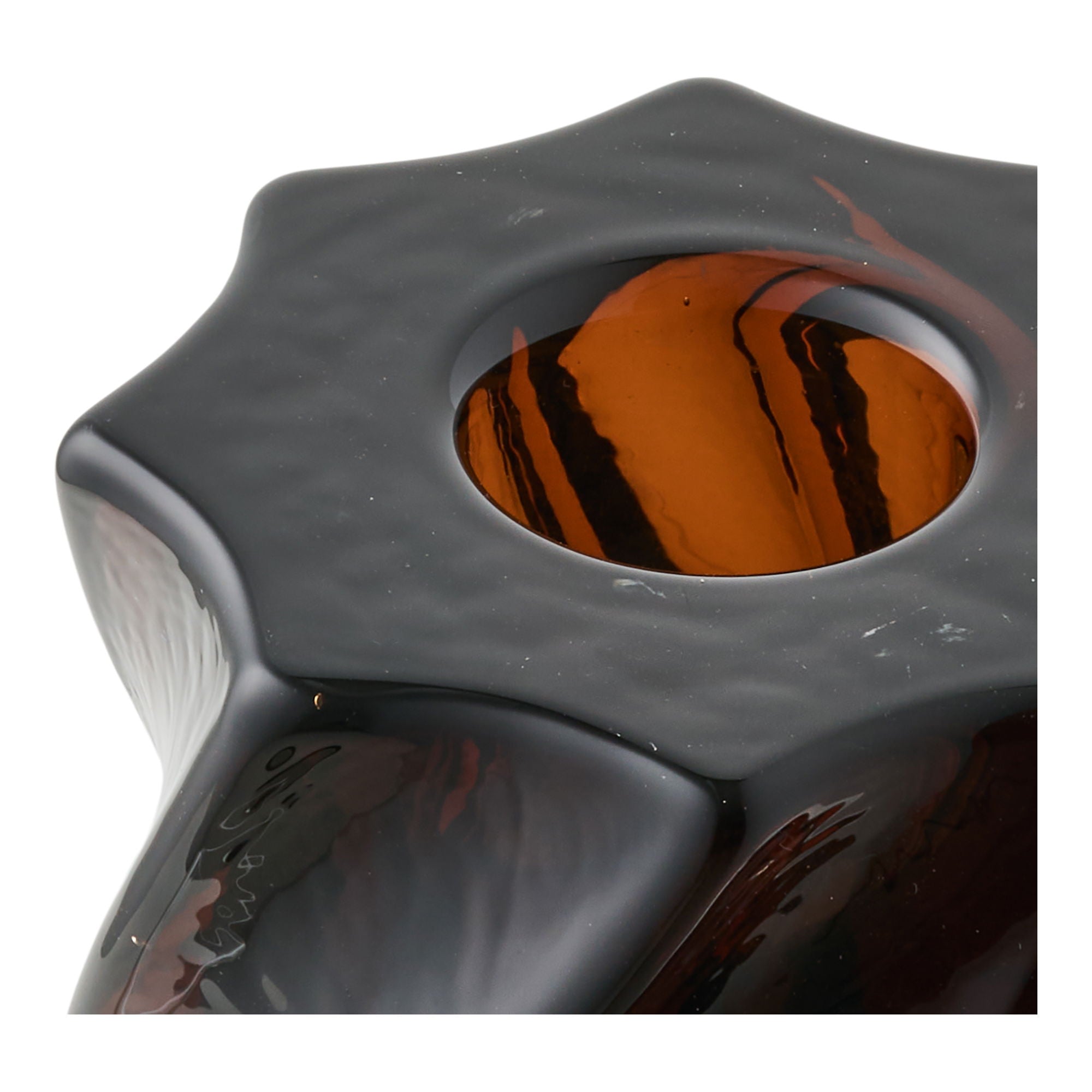 Candle Holder - Candle holder, glass, smoked brown set of 2