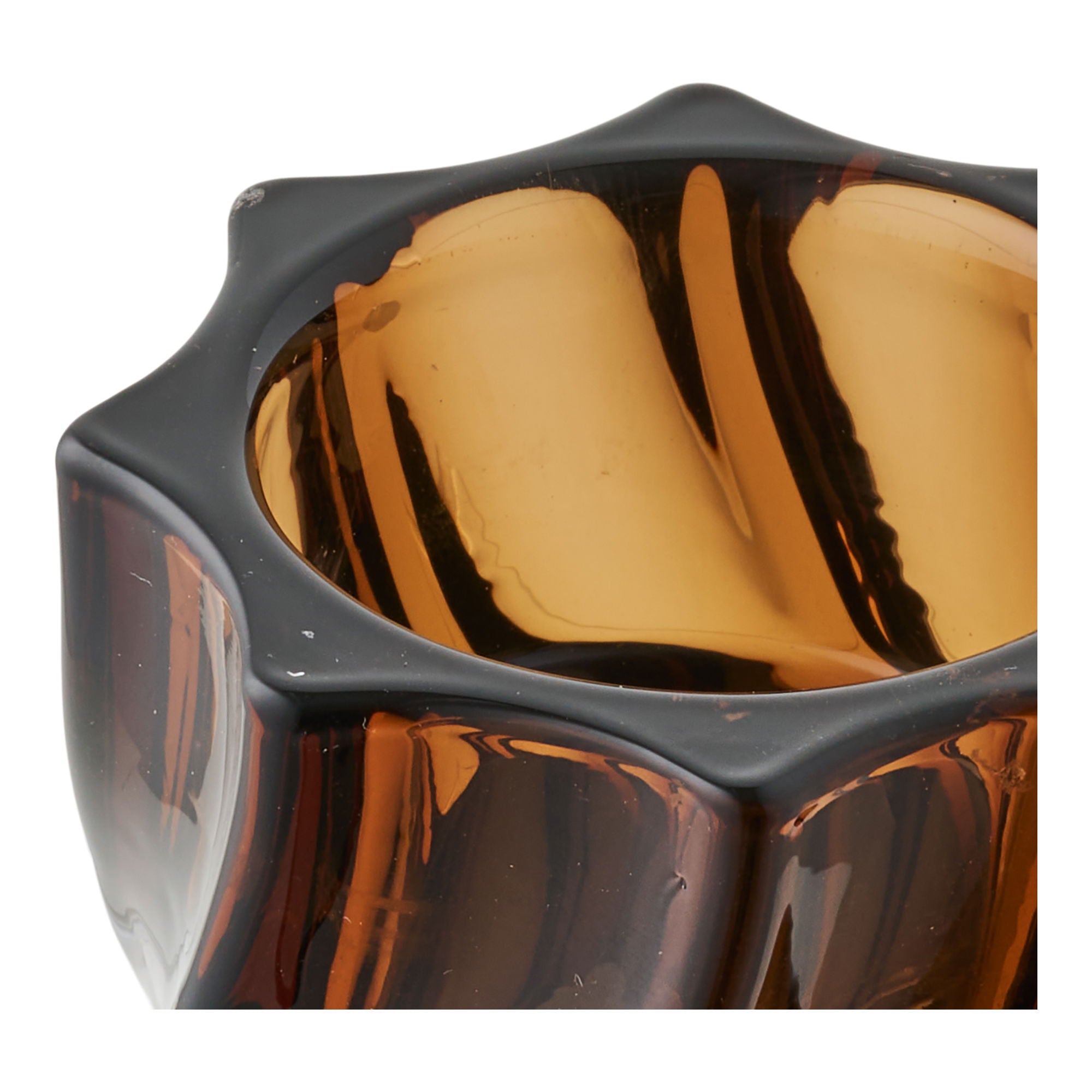 Candle Holder - Candle holder, glass, smoked brown set of 2