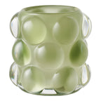 Candle Holder - Candle holder, glass, beige/green set of 2