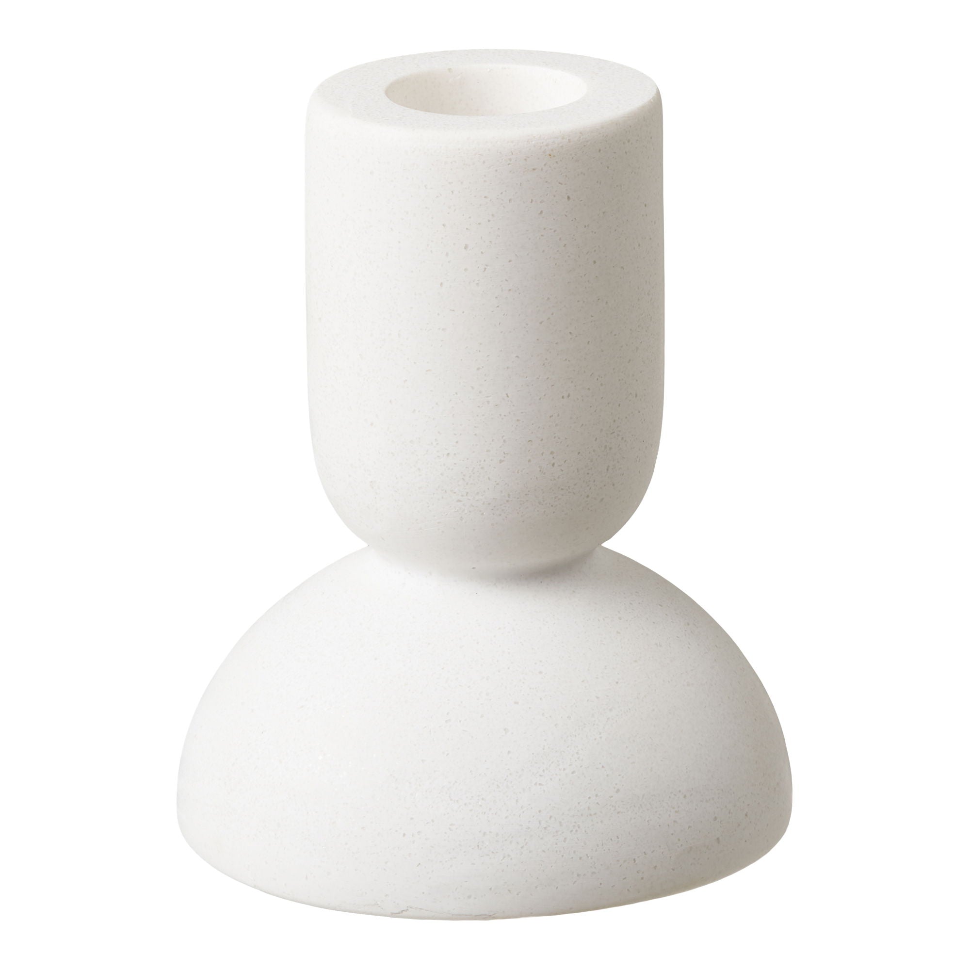 Candle Holder - Candle holder, limestone, white set of 2