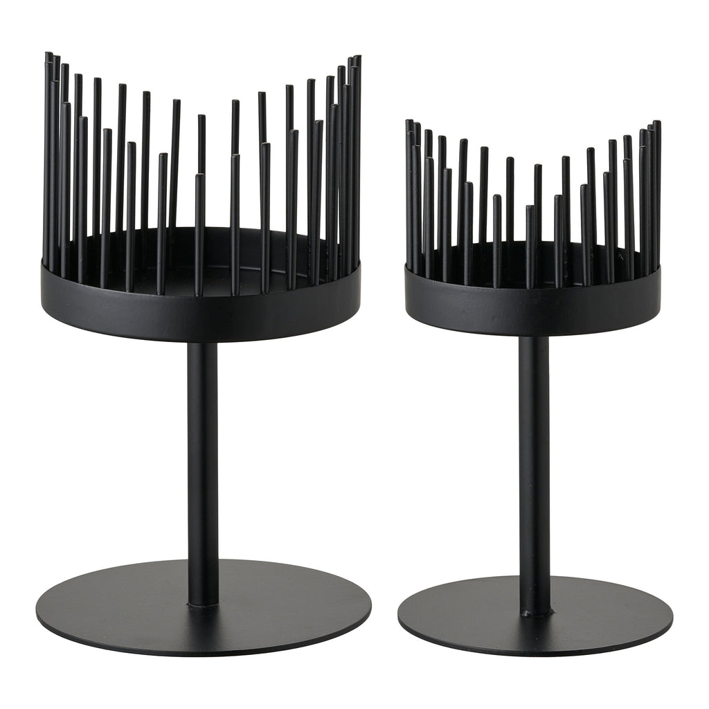 Cande Holder - Candle holder, steel, black set of 2