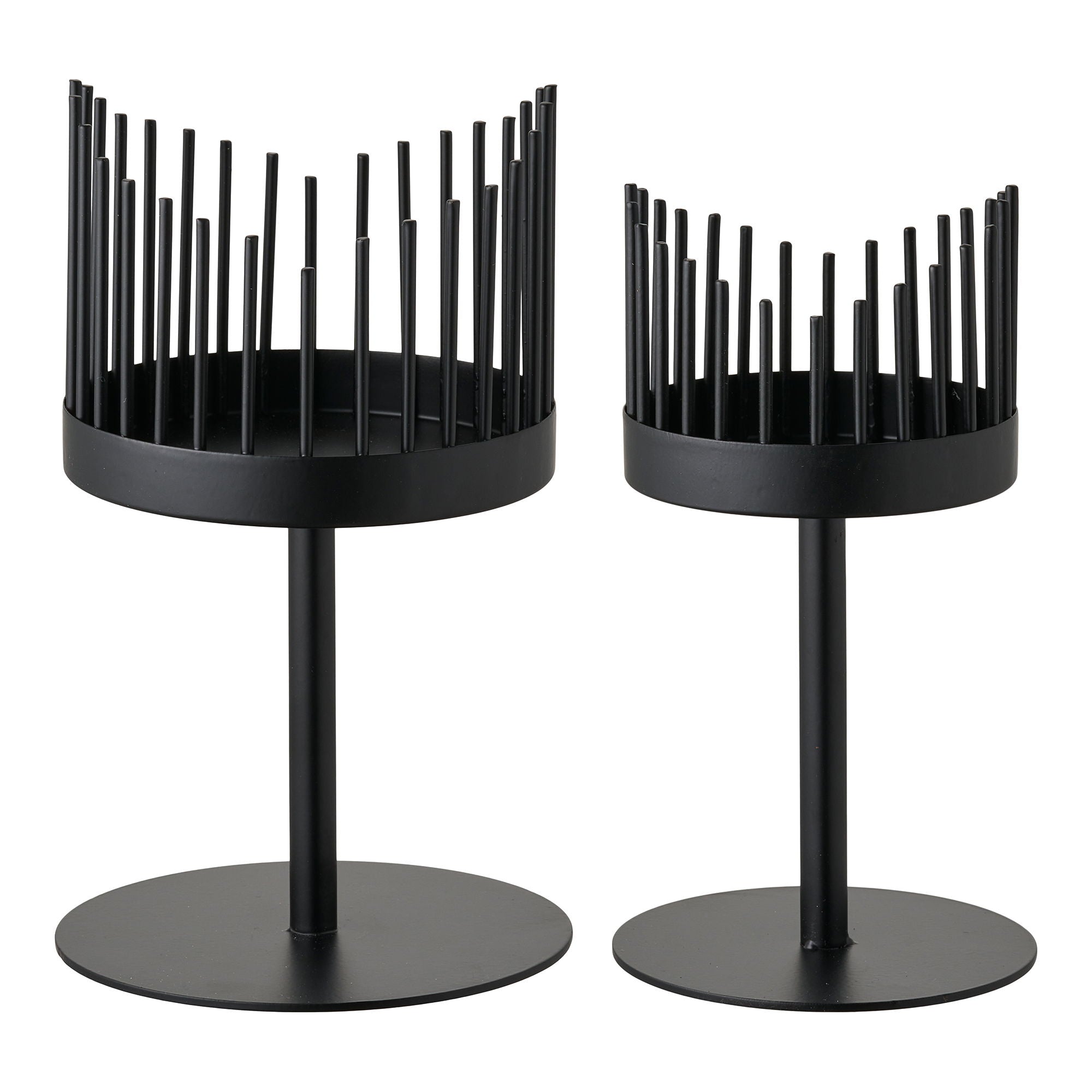 Cande Holder - Candle holder, steel, black set of 2