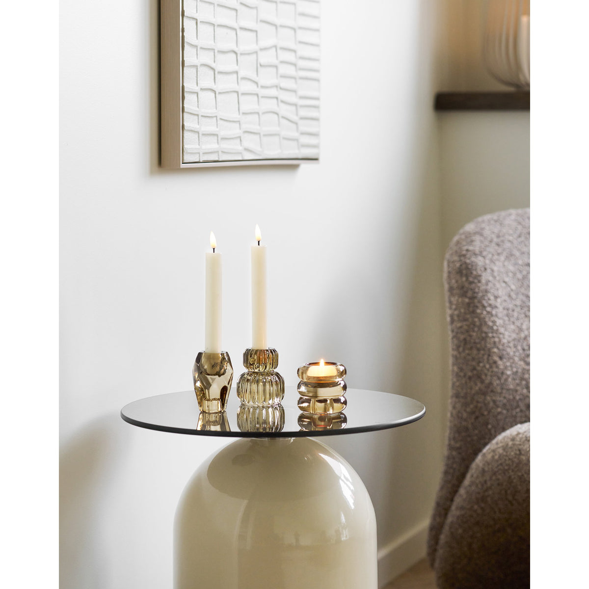 Candle Holder — Smoked brown