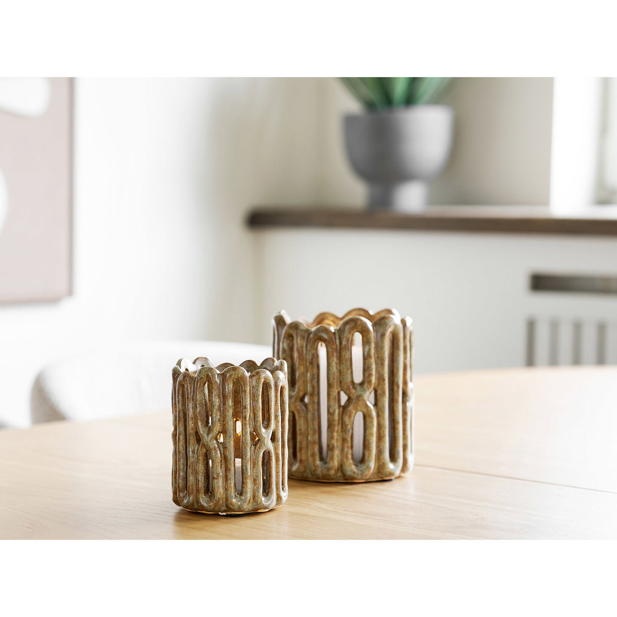 Candle Holders — Brown