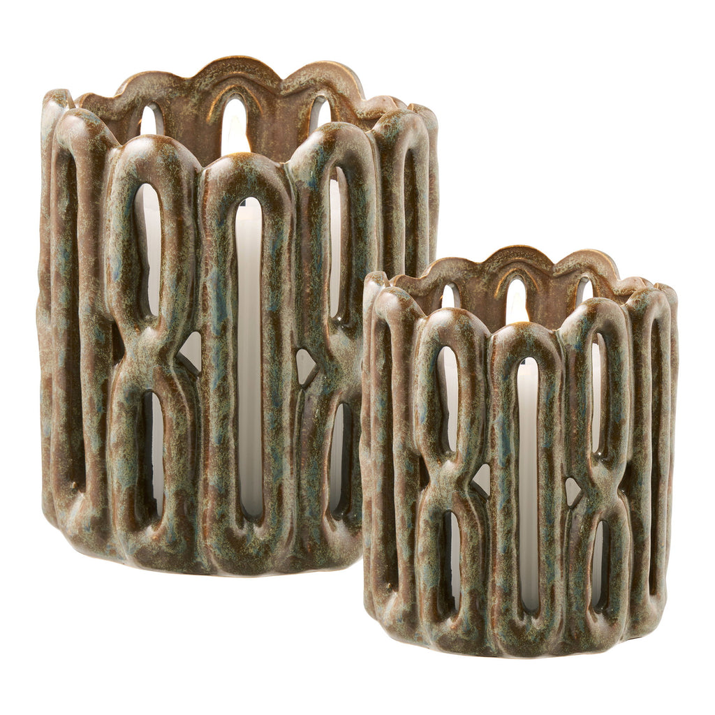 Candle Holders — Brown