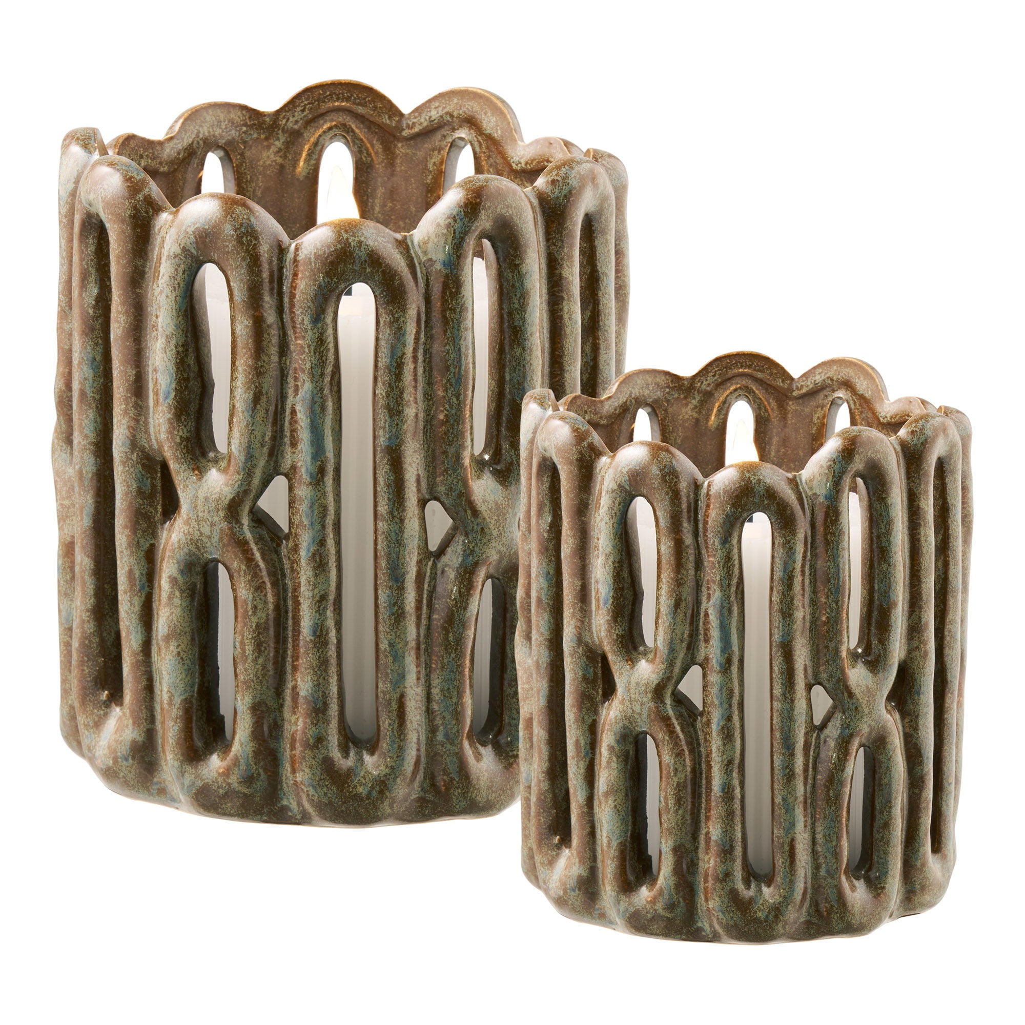 Candle Holders — Brown