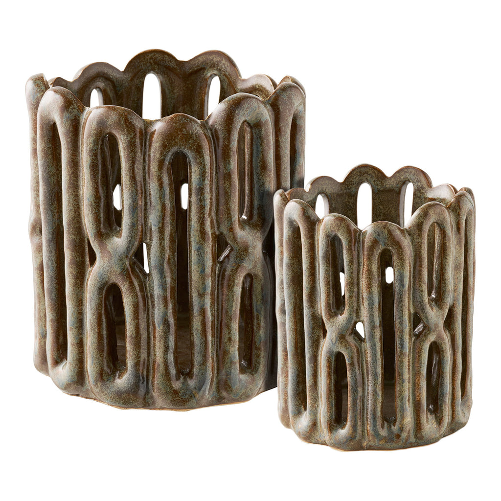 Candle Holders — Brown