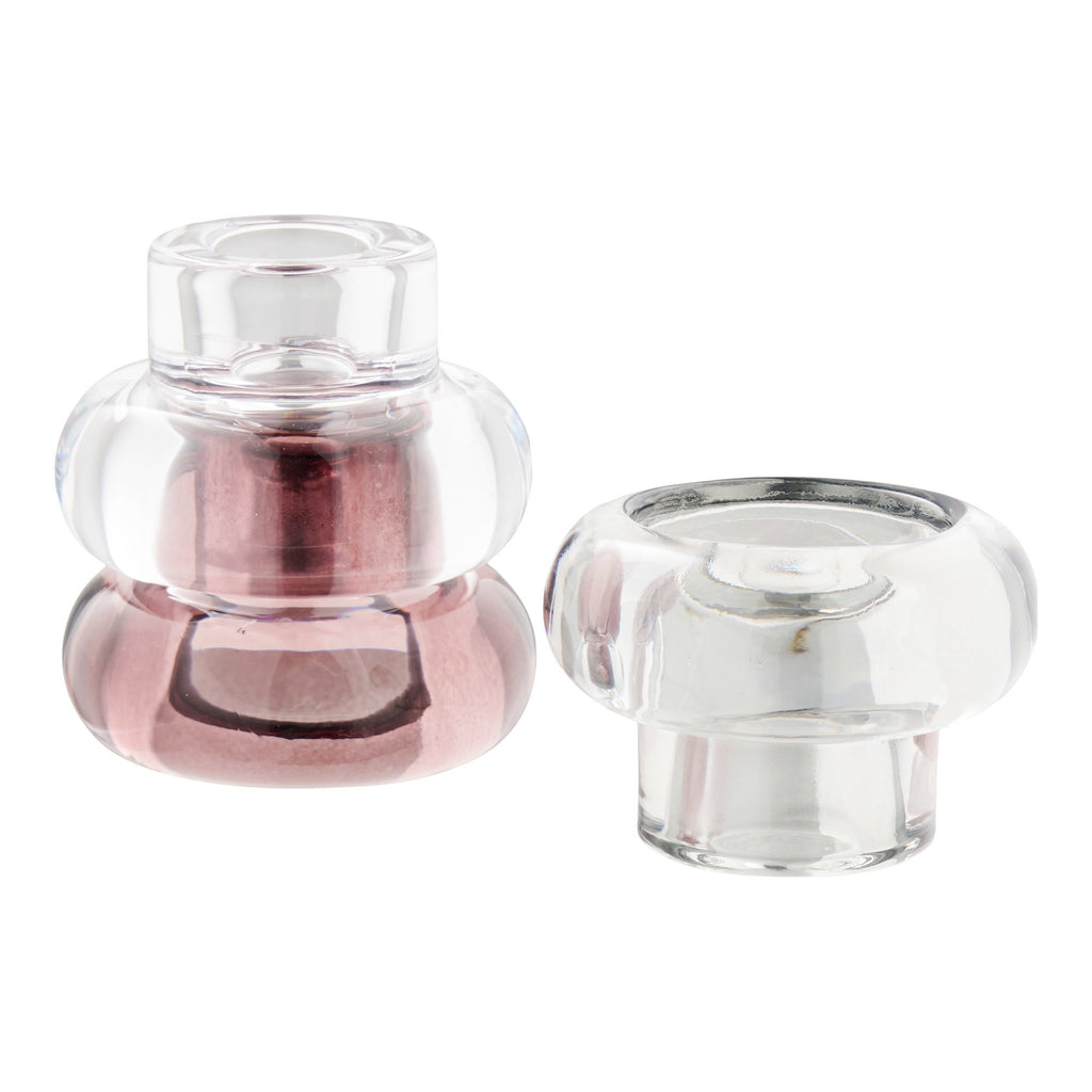 Candle Holders — Clear, Smoked, Maroon Red