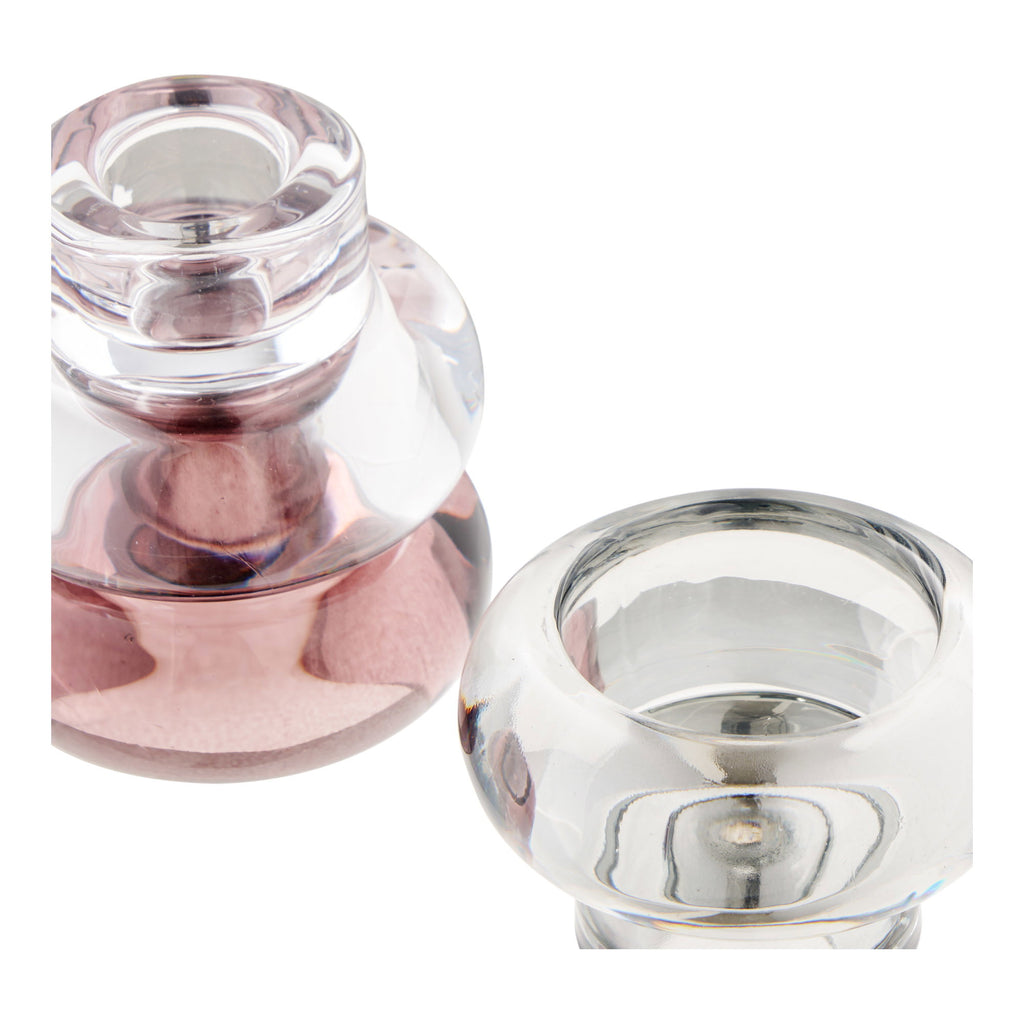 Candle Holders — Clear, Smoked, Maroon Red