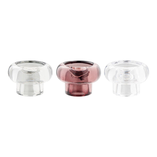 Candle Holders — Clear, Smoked, Maroon Red