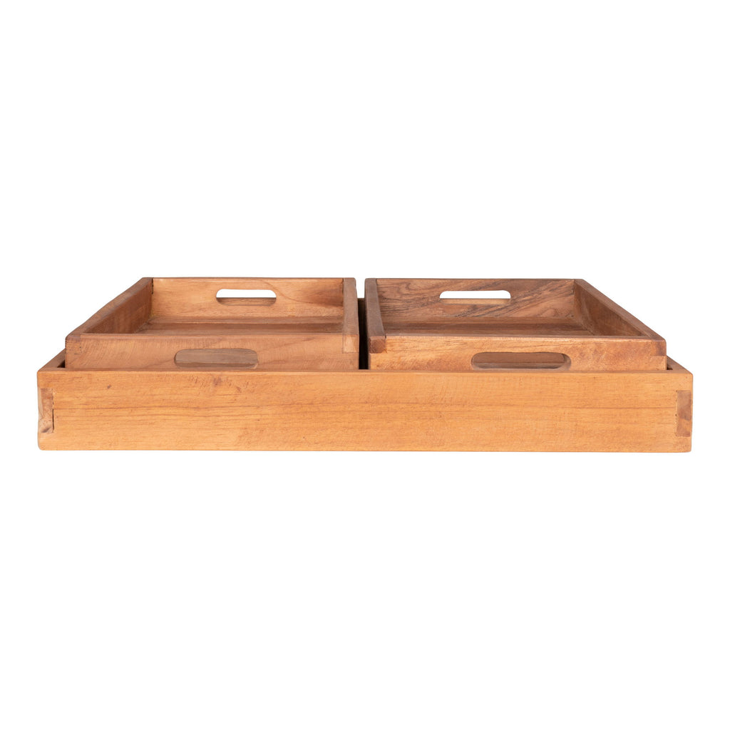 Faro Tray - Tray, teak, natural set of 3
