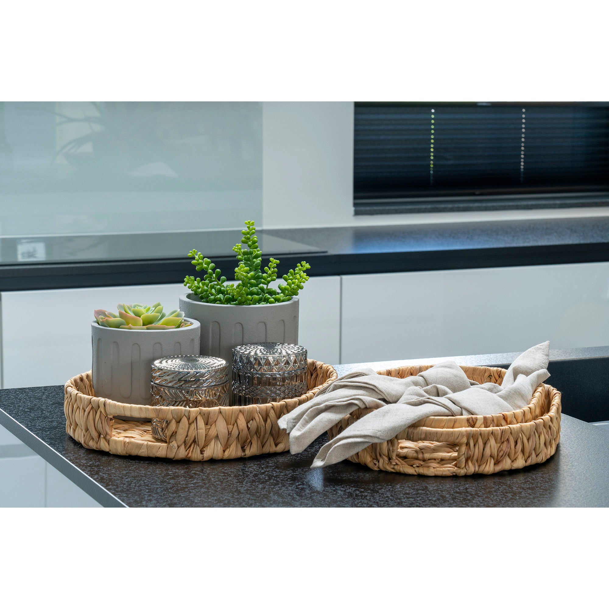 Estoril Trays - Trays, water hyacinth, natural, set of 3