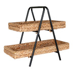 Alfaro Tray  - Tray, water hyacinth/metal, black/nature 42x23x43,5 cm