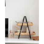 Alfaro Tray  - Tray, water hyacinth/metal, black/nature 42x23x43,5 cm