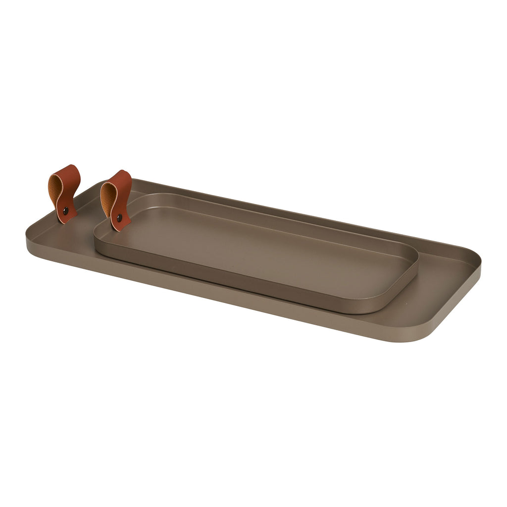 Tray - Tray, steel, brown set of 2
