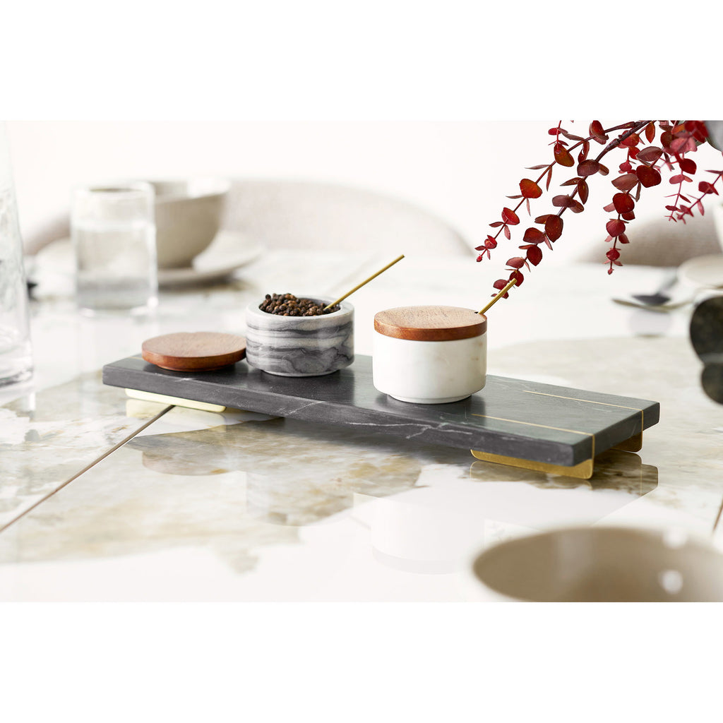 Diu Tray — Black / Brass