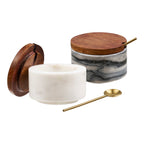 Pauri Storage Jar with spoon — Grey / White