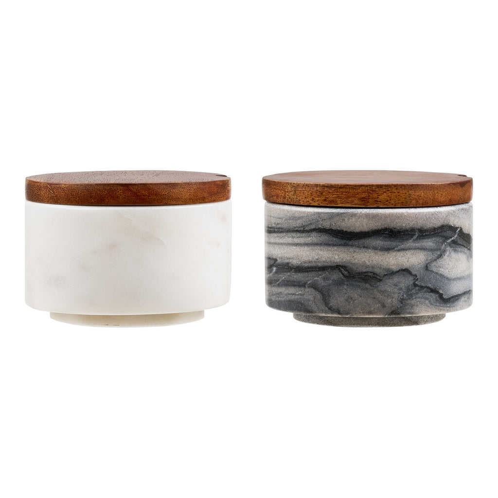Pauri Storage Jar with spoon — Grey / White