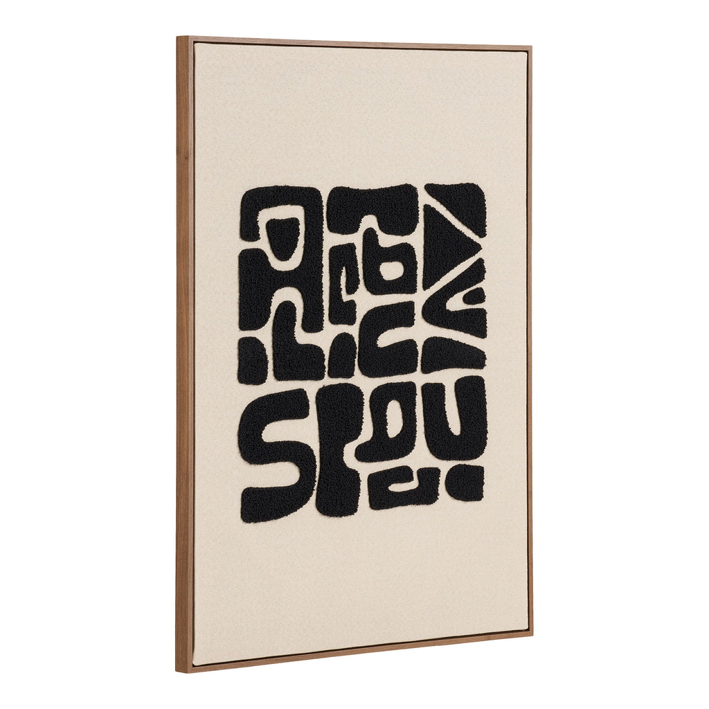 Tine Tufted Wall Decoration - Tufted Wall decoration, black/brown 50x70 cm