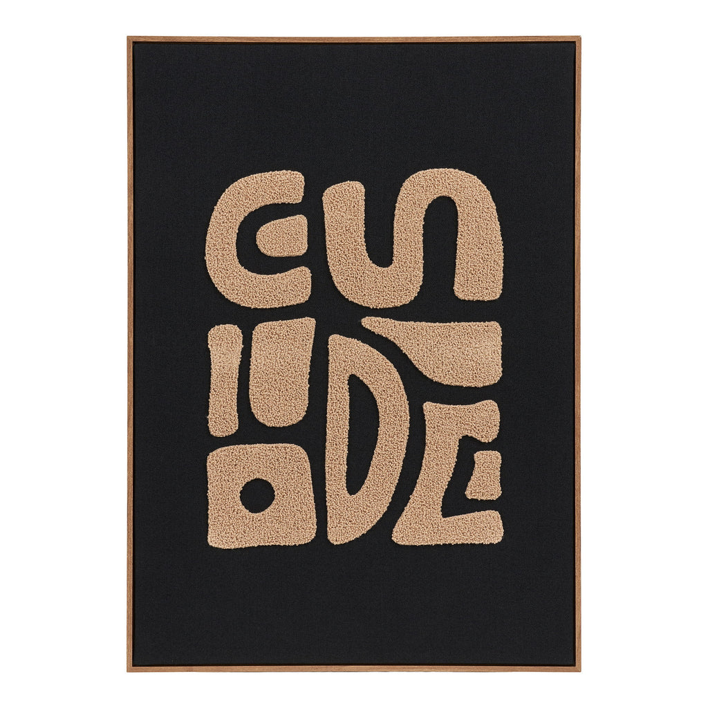 Tine Tufted Wall Decoration - Tufted Wall decoration, beige/black 50x70 cm