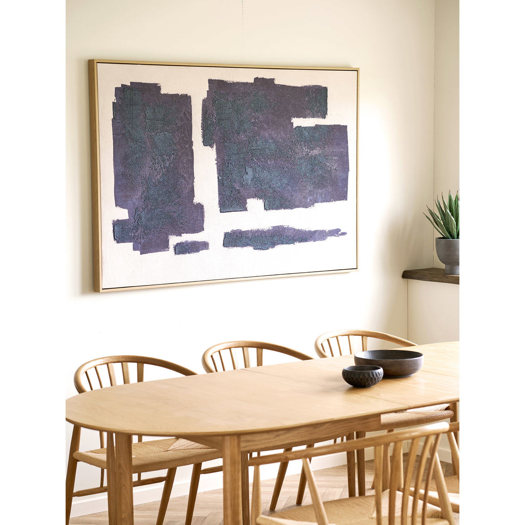Edna Canvas Print with hand painted details — Beige / Blue
