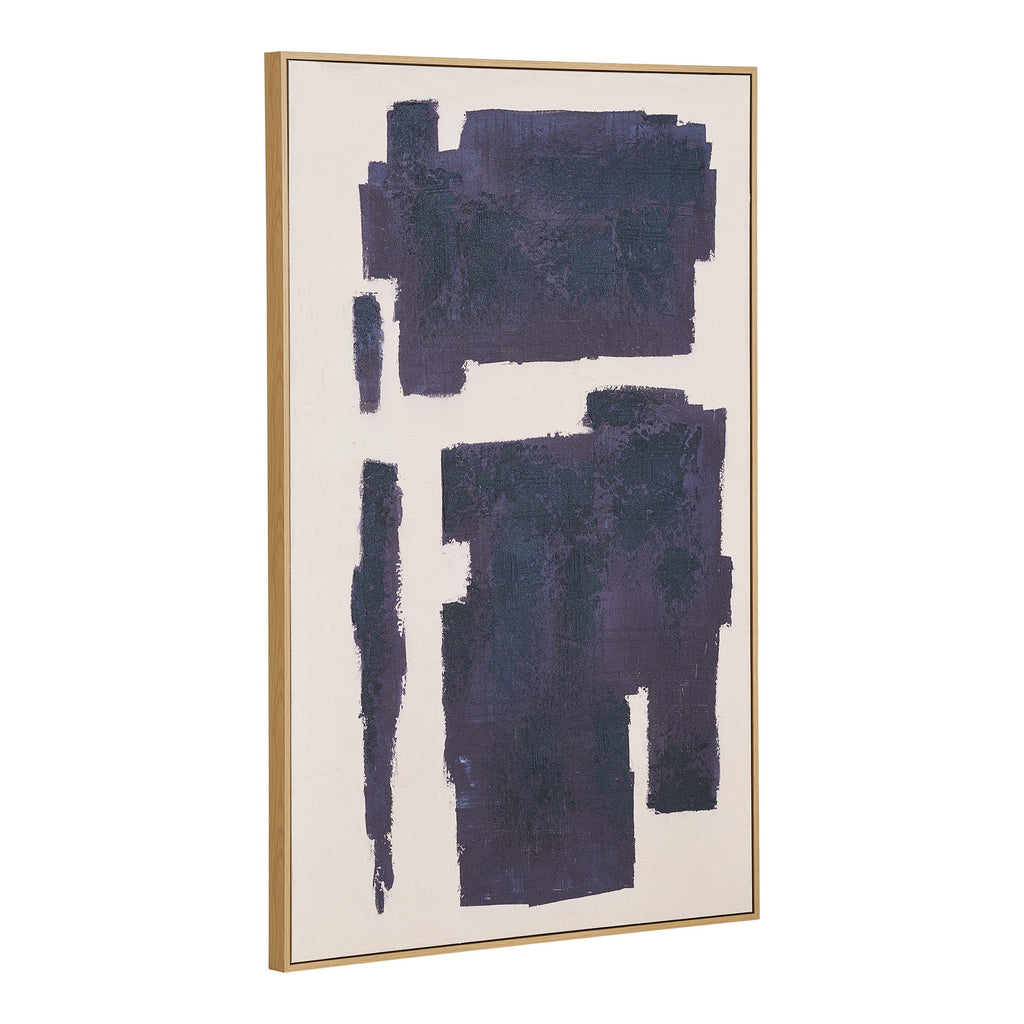 Edna Canvas Print with hand painted details — Beige / Blue