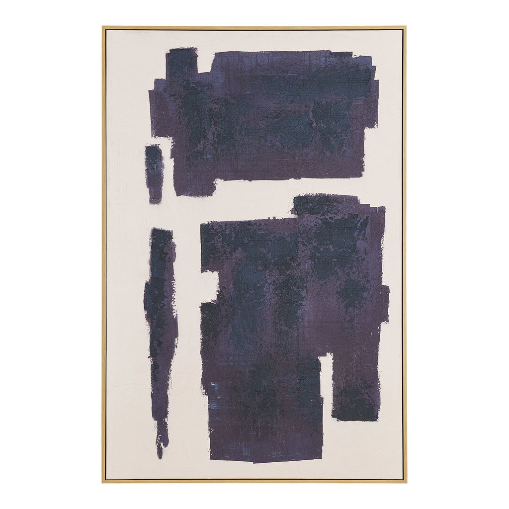 Edna Canvas Print with hand painted details — Beige / Blue