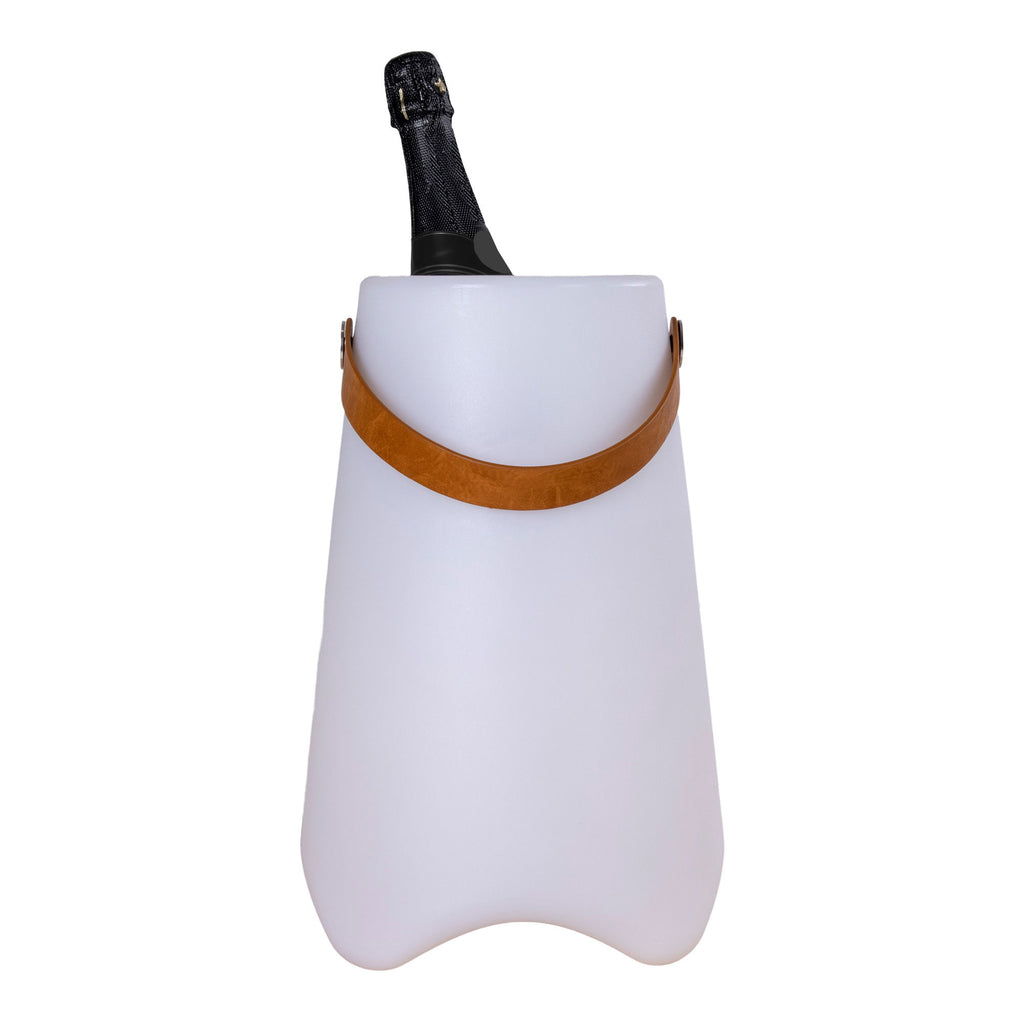 Bristol LED Wine cooler - Wine cooler with strap, rechargeable, white