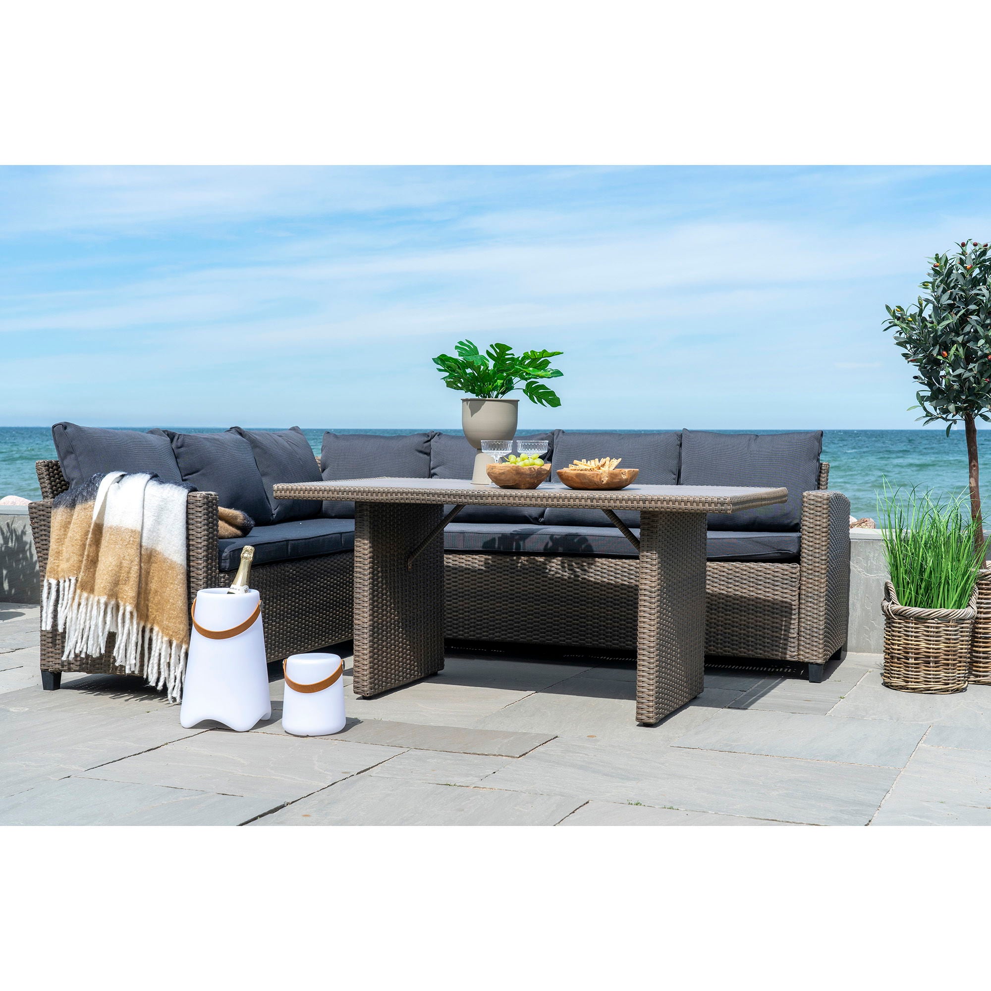 Bristol LED Wine cooler - Wine cooler with strap, rechargeable, white