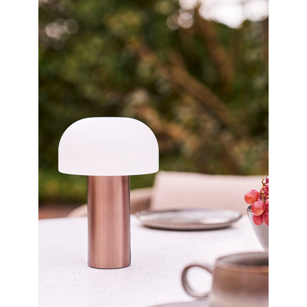 Soham LED Lamp - Lamp,  rechargeable, white/copper