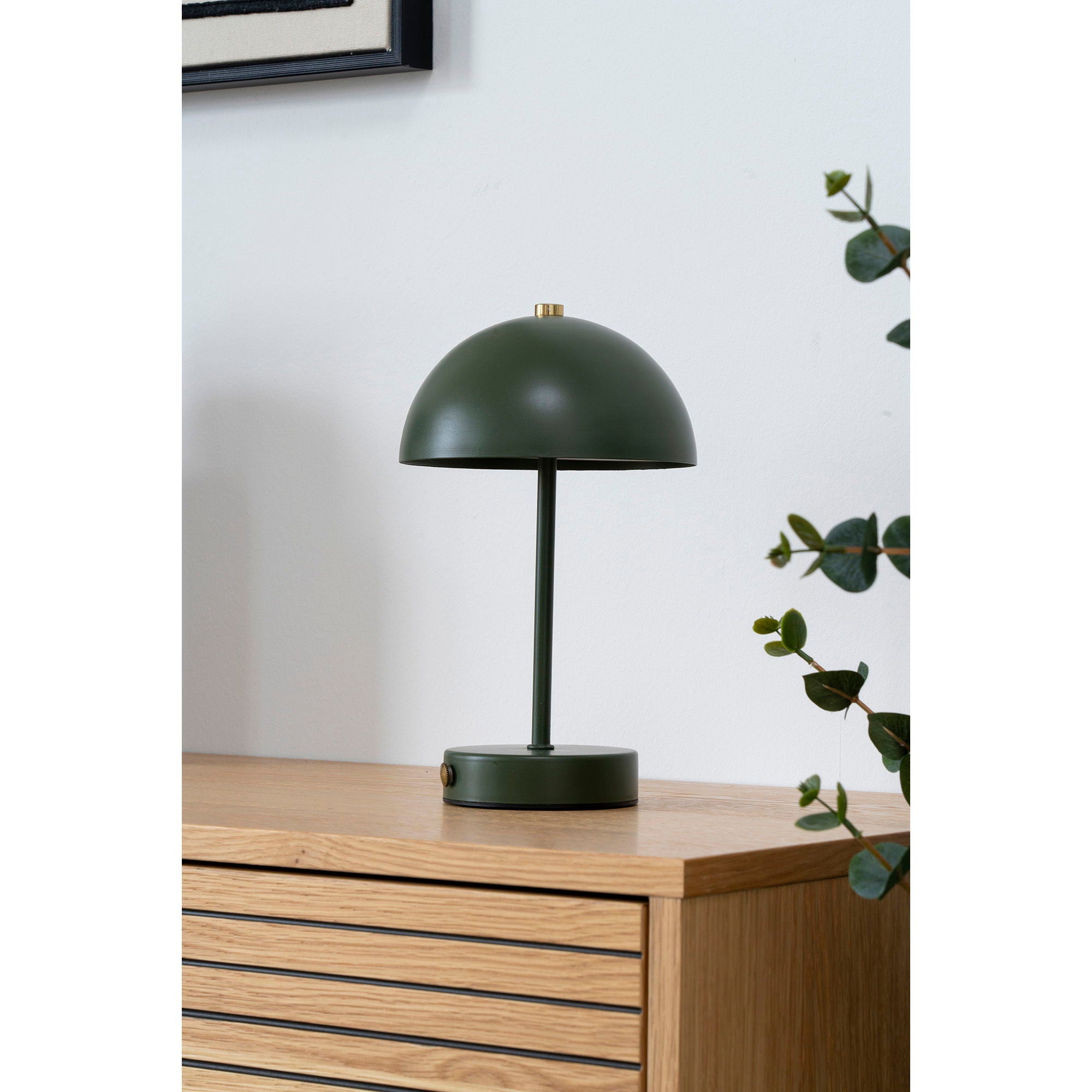 Holt Table Lamp - Table lamp, rechargeable, metal, green/brass