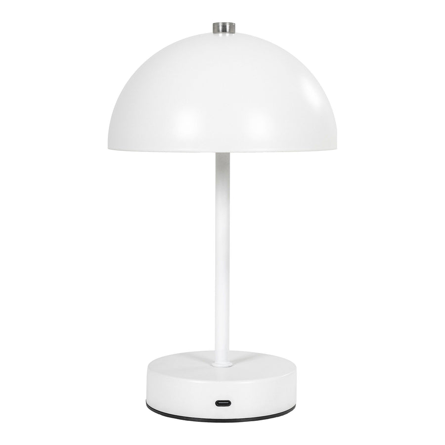Holt Rechargeable Table Lamp – White & Steel