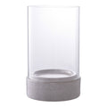 Hurricane Candle Holder - Hurricane candle holder, ceramic/glass, grey 16x25,5 cm