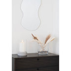 Hurricane Candle Holder - Hurricane candle holder, ceramic/glass, grey 16x25,5 cm