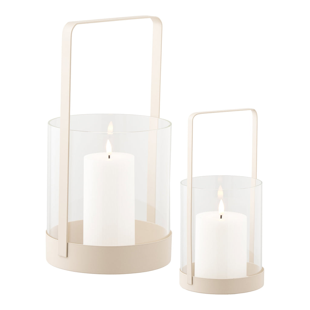 Hurricane Candle Holder — Beige
