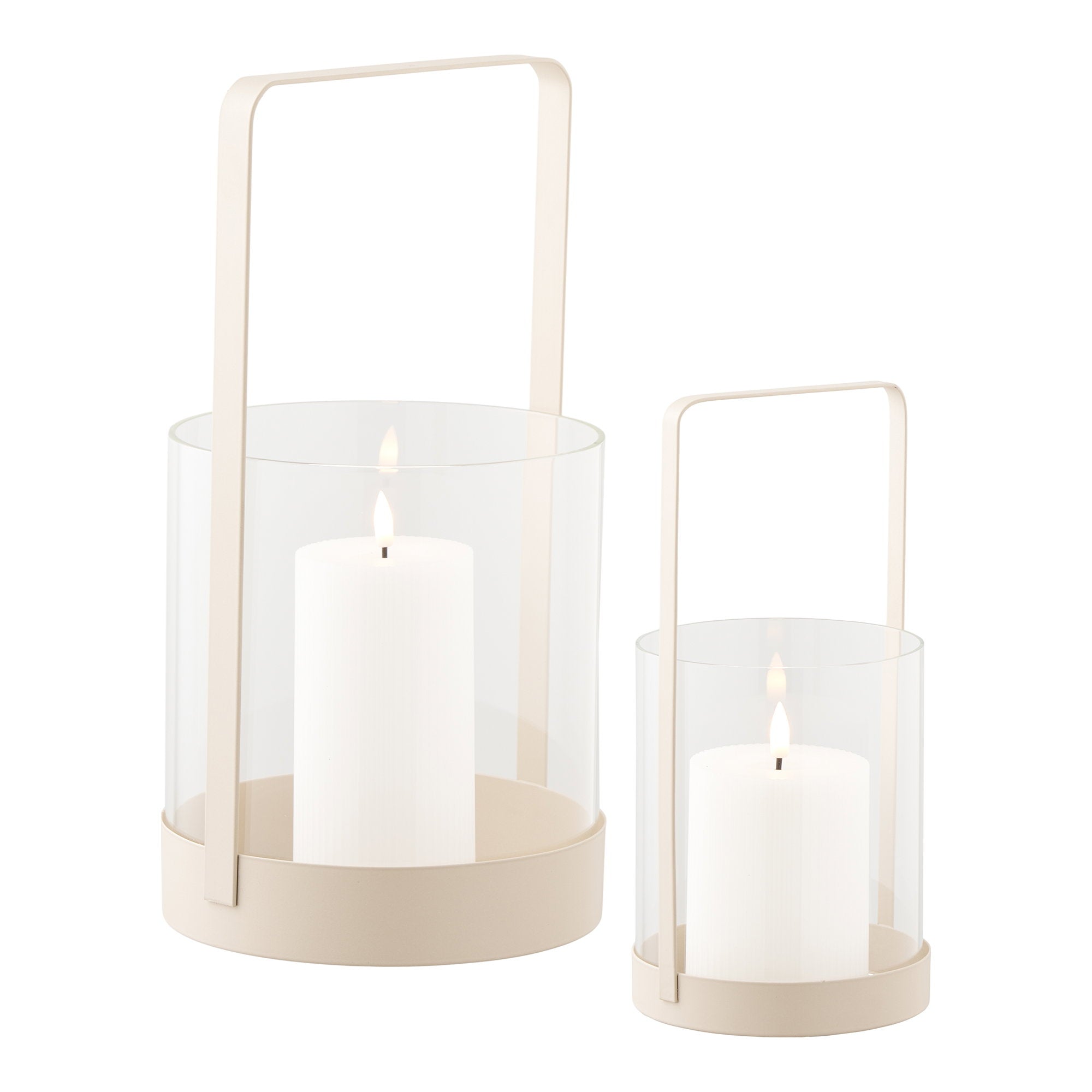 Hurricane Candle Holder — Beige