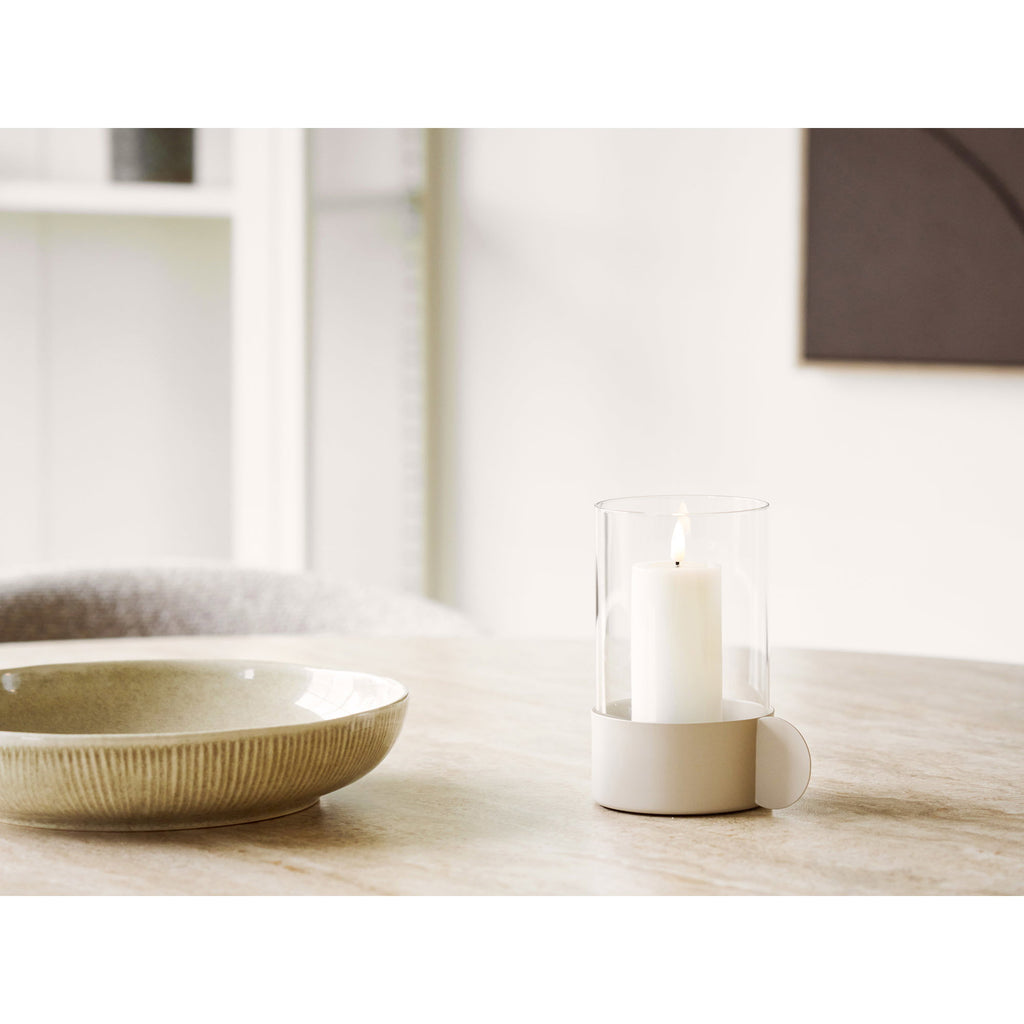 Hurricane candle holder — Beige